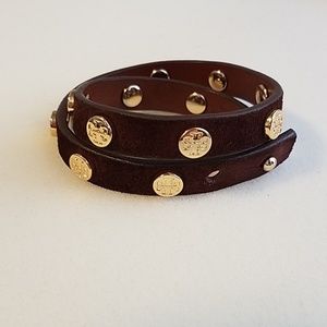Tory Burch Double Wrap Wraparound Bracelet Brown